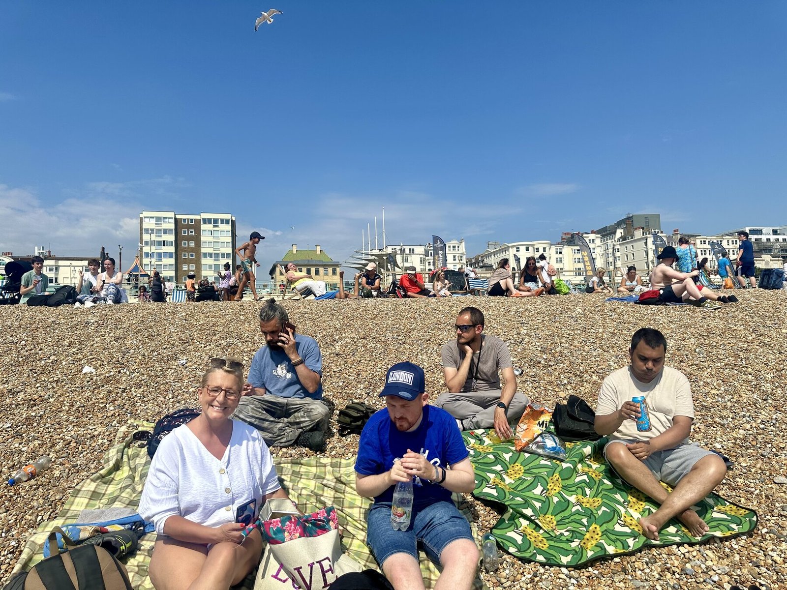 People supported by Sleapcross House enjoying a community day at Brighton beach