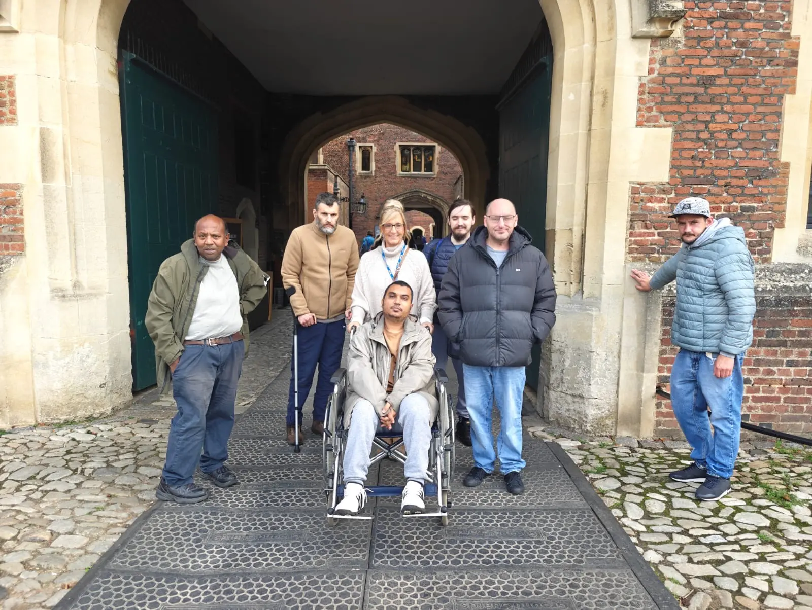 A group enjoying a community day together at a historic venue