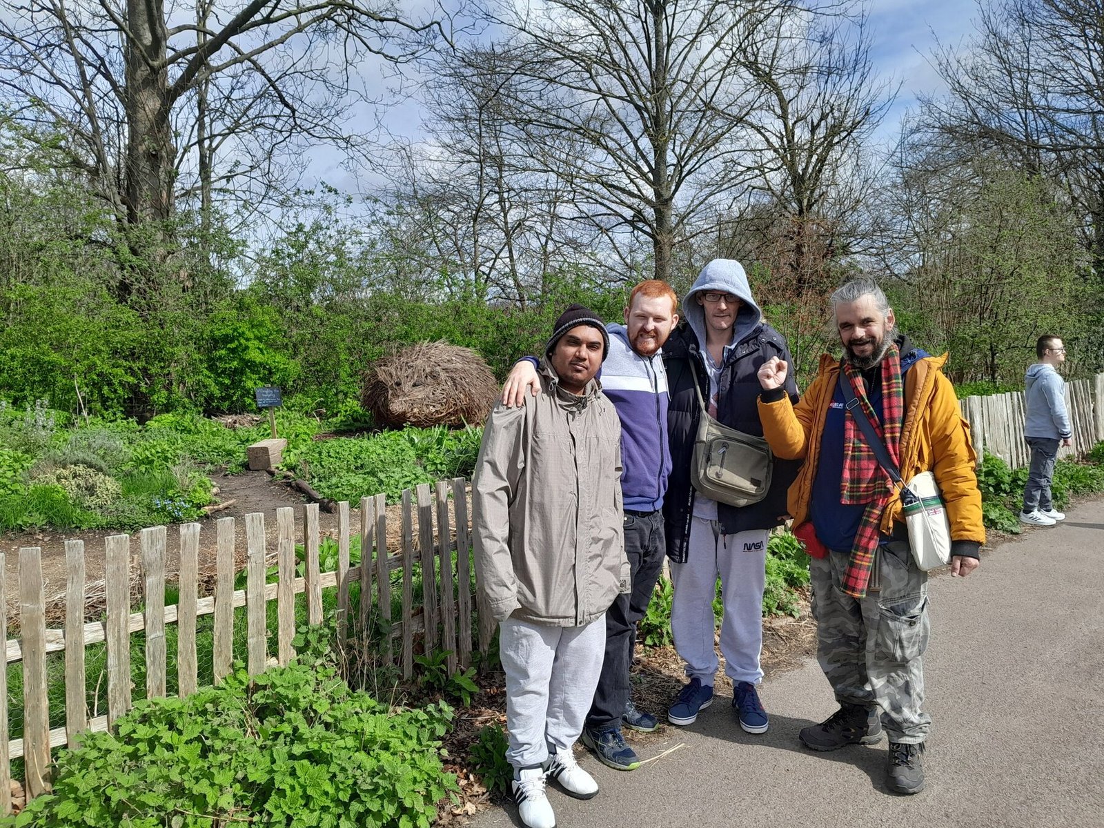 People supported by Sleapcross House enjoying a community gardening visit together