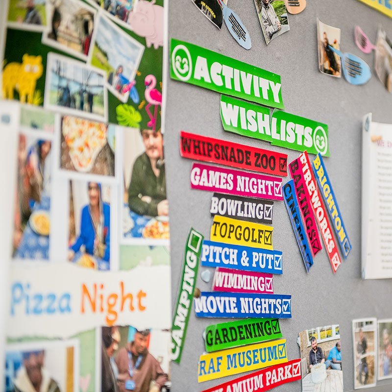 A weekly activity plan displayed in the home